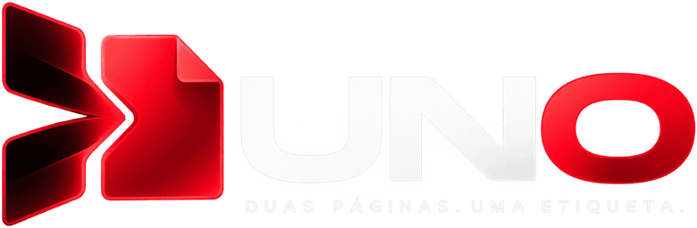 UNO — Duas páginas. Uma etiqueta.